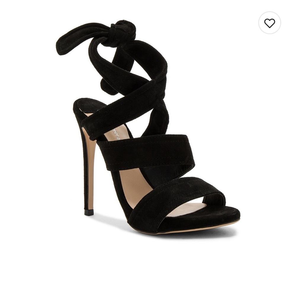 Tony Bianca Wrap Heels - Black Suede - Size 7
